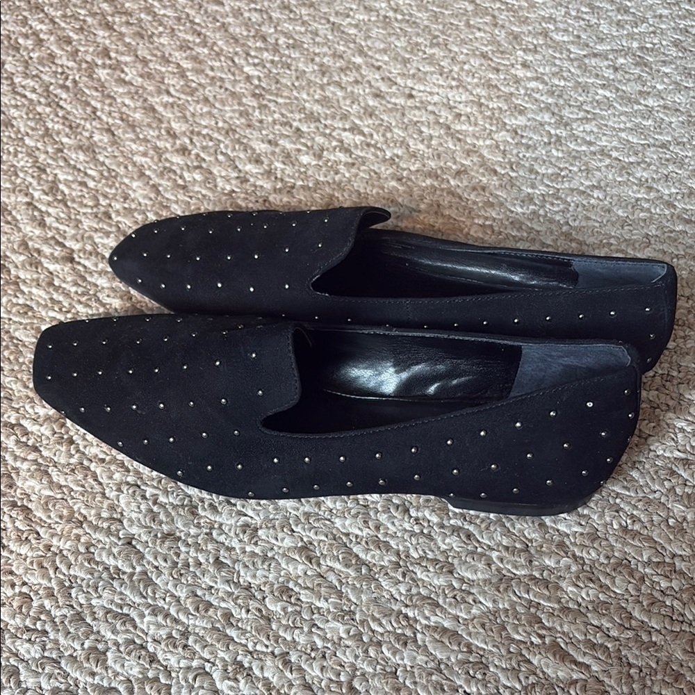 Vince Camuto Elegant Black Studded Loafers - Picture 3 of 4
